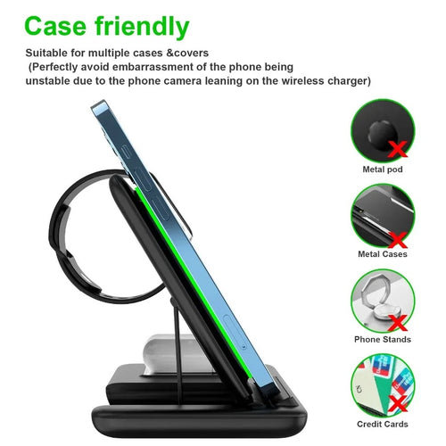 SnapCharge Pro™ 3-in-1 Wireless Charging Station