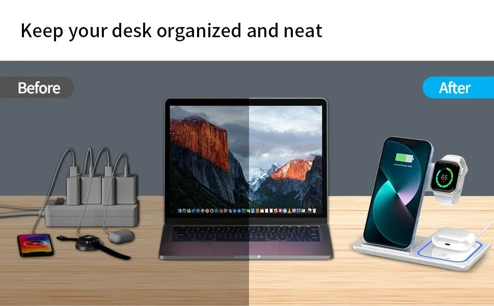 SnapCharge Pro™ 3-in-1 Wireless Charging Station
